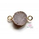 Druzy connector in gold frame - white color