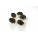 Druzy connector in gold frame - black 