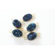 Druzy connector in gold frame - dark blue 