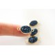 Druzy connector in gold frame - dark blue 