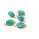 Druzy connector in gold frame - mint 