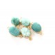 Druzy connector in gold frame - green 