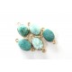 Druzy connector in gold frame - green 