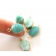 Druzy connector in gold frame - green 