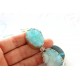 Blue Druzy Quartz beads, oval, gold plated