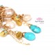 Sleeping Beauty Turquoise and Milky Chalcedony Coiled Wire Earrings