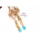Sleeping Beauty Turquoise and Milky Chalcedony Coiled Wire Earrings