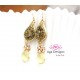 Druzy Gold earrings with Lemon Quartz and Seed Pearls