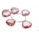 Pink Quartz Briolette Top Drilled 20x20mm