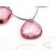 Pink Quartz Briolette Top Drilled 20x20mm