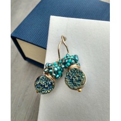 Druzy and Aquamarine Earrings