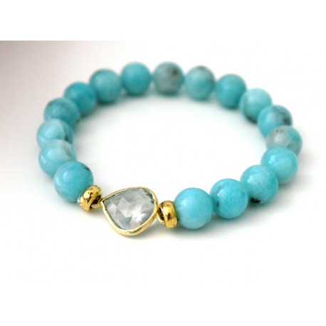 Crystal and Amazonite Bracelet