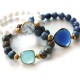 Chalcedony and Silica Jasper Bracelet