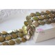 Gold / rust green Coin Fresh water pearls 16 mm