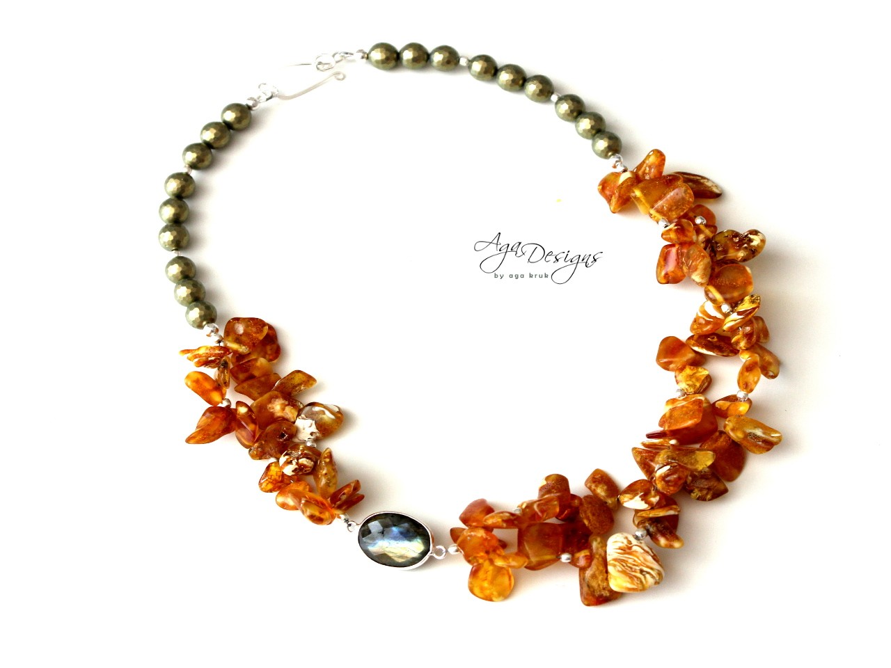 Honey Amber Oval Bead Necklace | Baltic Amber