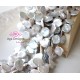 Top drilled white flake Fresh water pearls, keshi 12x14mm