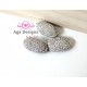 Egg Beads, CZ Pave Beads, 16x11mm, Cubic Zirconia Pave Bead, Oval Beads with Clear CZ Pave