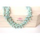 Chain Aqua blue rondelles clusters 2- 3mm, Gold Plated