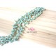Chain Aqua blue rondelles clusters 2- 3mm, Gold Plated