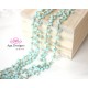 Chain Aqua blue rondelles clusters 2- 3mm, Gold Plated