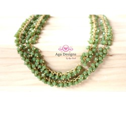 Chain Peridot green rondelles clusters 2- 3mm, Gold Plated