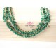 Chain Emerald green rondelles clusters 2- 3mm, Gold Plated