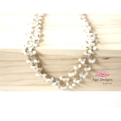 Chain WHITE color rondelles clusters 2- 3mm, Gold Plated