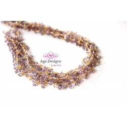 Chain LIGHT AMETHYST color rondelles clusters 2- 3mm, Gold Plated