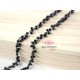 Chain BLACK SPINEL rondelles clusters 2- 3mm, Gold Plated