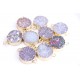 Druzy connector in gold frame lavender color