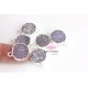 Druzy connector in silver frame lavender color