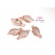 PAVE leaf connector in rose gold color