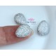 Egg Beads, CZ Pave Beads, 16x11mm, Cubic Zirconia Pave Bead, Oval Beads with Clear CZ Pave