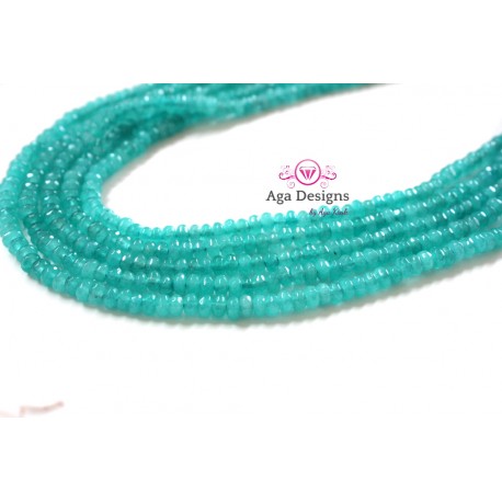 Dark Mint Chalcedony 3mmx4mm full strand