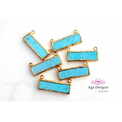 Turquoise connector in gold color