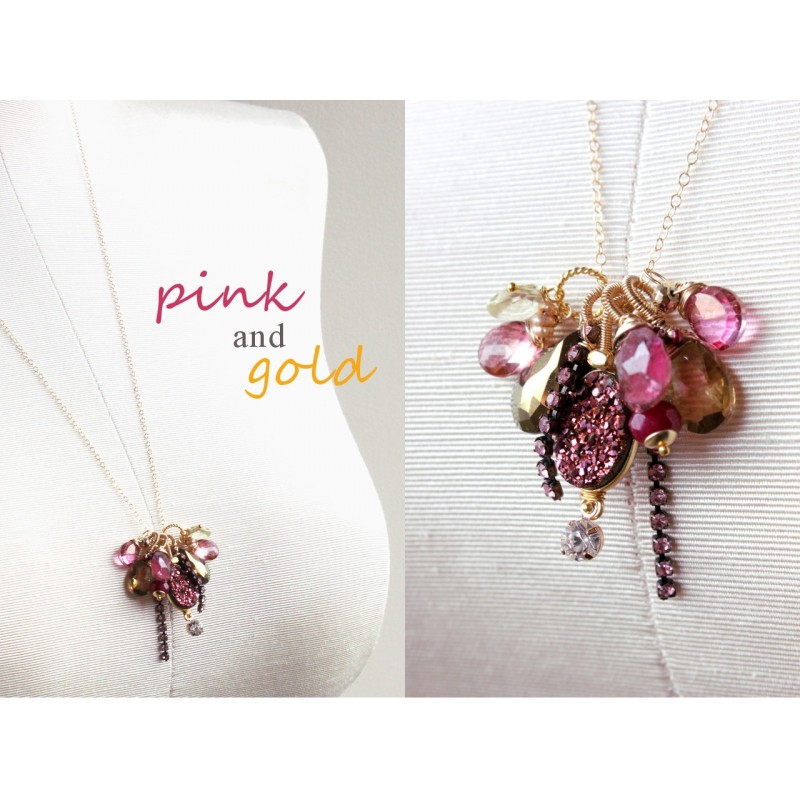 Pink Pastel Jewel Pendant Necklace - Adorning Ava