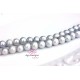 Round 2mm hole fresh water pearls SILVER color