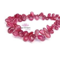 Pink Sapphire briolettes ONLY ONE 8-10mm x 5-7mm