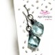 Aqua Quartz stones in sterling silver wrap