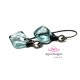 Aqua Quartz stones in sterling silver wrap