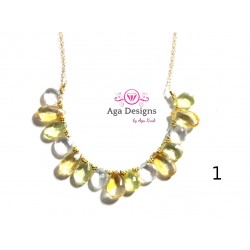 Porto Necklace 2 - Lemon Quartz, Citrine and Clear Rock Crystal