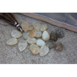 Moonstone briolettes mix colors 10mm x 14mm