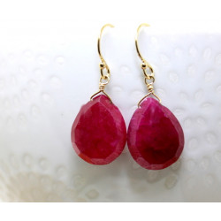 Gold Ruby Earrings