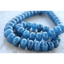 BIG Blue Jade rondelles stones 7mmx12mm