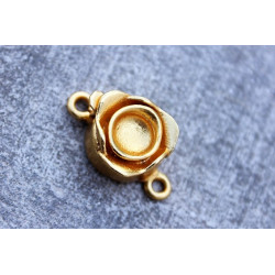 Gold Vermail Clasp 12x20mm -rose shape