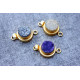 Gold Vermail Clasp with druzy purple 12x20mm -rose shape