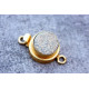 Gold Vermail Clasp with druzy purple 12x20mm -rose shape