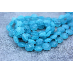 Aquamarine coins size 10mm full strand