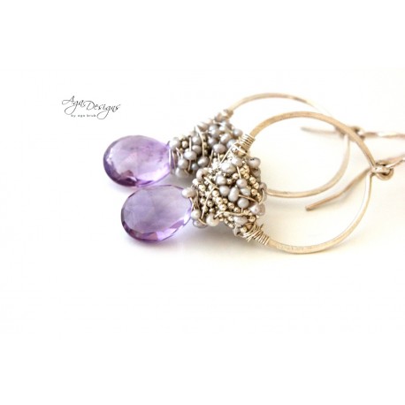 Lavender Hoop Earrings