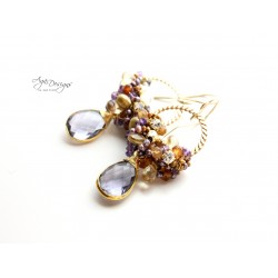 Gold and Purple Earrings